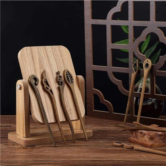 8 Pieces Wooden Hair Sticks Japanese Hair Chopstick for Women Bun main image 6